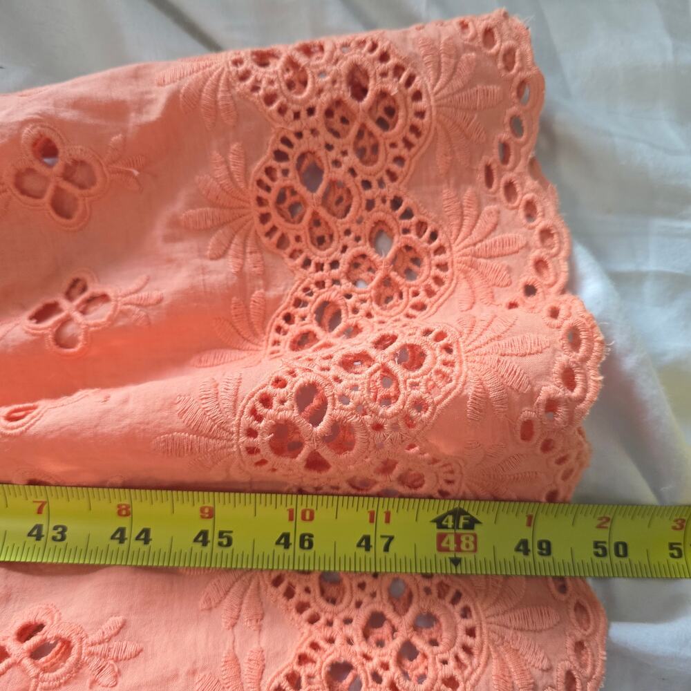 Lovers and Friends Tiered Midi Maxi Dress XS Eyelet Lace Coral Pink Cottagecore - Picture 12 of 12